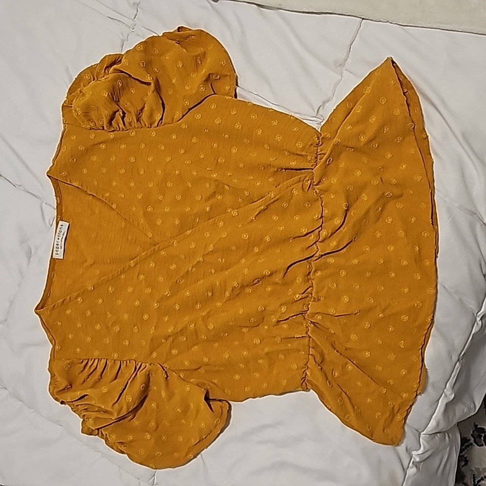 Mustard orange peplum top